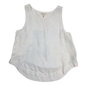 Anthropologie Cloth & Stone White Tencel Button Side Tank Top Women's Size Small